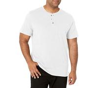 Wrangler Authentics T- Shirt Henley à Manches Courtes Chemise, Blanc Brillant, L Homme