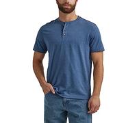 Wrangler Authentics Authentics Henley T-Shirt à Manches Courtes pour Homme Chemise, Denim foncé, XL