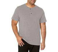 Wrangler Authentics Short Sleeve Henley Tee Chemise, Gris givré chiné, L Homme