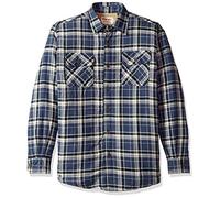 Wrangler Authentics Veste Chemise doublée Sherpa à Manches Longues Bouton Bas, Indigo, S Homme