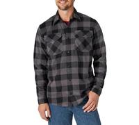 Wrangler Authentics Veste Chemise en Polaire à Carreaux à Manches Longues boutonnée, Plaid Gris Buffle, L Homme