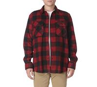 Wrangler Authentics Veste Chemise en Polaire à Carreaux à Manches Longues boutonnée, Plaid Red Buffalo, S Homme