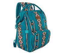 Wrangler Aztec Sac à dos organisé avec sangle de poussette et poches latérales pour biberons, Ange Turquoise, Medium, Sacs à dos de jour