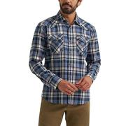 Wrangler Boutons de Chemise emblématiques en Denim Coupe Classique pour Homme, Bleu Marine, L