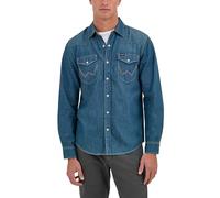 Wrangler Boutons de Chemise emblématiques en Denim Coupe Classique pour Homme, Denim Tabac, XXL