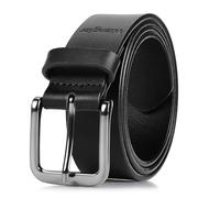 Wrangler Ceinture décontractée en cuir véritable pleine fleur de 35 mm d'épaisseur pour jeans, pantalons, 35 mm Noir, 40 (waist 37-38)