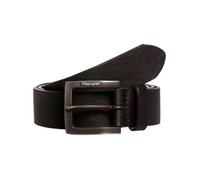 Wrangler Ceinture homme Kabel Buckle Belt cuir pleine fleur noir - boucle argent brossé 85 cm