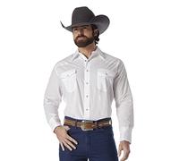 Wrangler Chemise de Sport Western Basic à Deux Poches à Manches Longues pour Homme, Blanc, Taille M