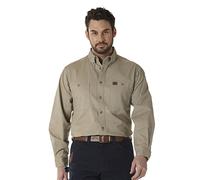 Wrangler Chemise de Travail à Manches Longues en sergé Logger pour Homme, Kaki, L Haut