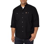 Wrangler Logger Chemise de Travail à Manches Longues en sergé, Noir, XL Homme