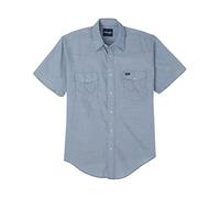 Wrangler Chemise de Travail Western à Manches Courtes pour Homme, Chambray, M