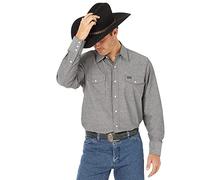 Wrangler Chemise de Travail Western à Manches Longues avec Boutons Pression Finition délavée Bas, Moonless Night, XL Haut Homme