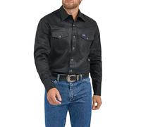 Wrangler Chemise de Travail Western à Manches Longues pour Homme avec Bouton Finition délavée, Opaque, Noir, M