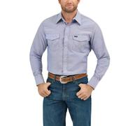 Wrangler Chemise de Travail Western à Manches Longues pour Homme, Chambray, 16" Cou 35" Manche