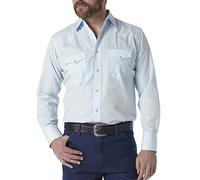 Wrangler Chemise de Travail Western à Manches Longues pour Homme, Coupe Cowboy, Finition délavée, Bleu, 17.5 Neck / 36 Sleeve