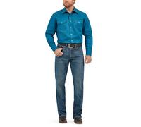 Wrangler Chemise de Travail Western Firm Finish pour Homme, Indigo