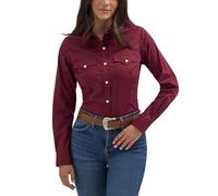 Wrangler Chemise rétro western à boutons pour femmes, Vin, L