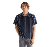 Wrangler Chemise SS W Resort pour Homme, Bleu Marine/Blanc, S