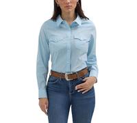 Wrangler Chemise Western boutonnée rétro pour Femme (1 pièce), Bleu Froid., M