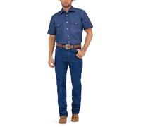 Wrangler Chemise Western pour Homme avec Deux Poches, Coupe Cowboy, Manches Courtes, Chemise de Travail à Bouton-Pression, Bleu, M