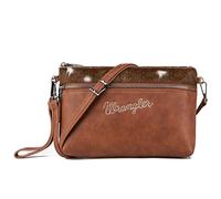 Wrangler Clutch Wristlet Purse Western Sac à bandoulière pour femme, Brun vache
