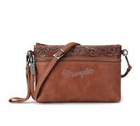 Wrangler Clutch Wristlet Purse Western Sac à bandoulière pour femme, Motif marron