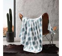 Wrangler - Couverture, literie en Polaire Douce en Peluche, décoration Occidentale pour lit ou canapé (Bleu Canyon Ikat, 127 x 152,4 cm)