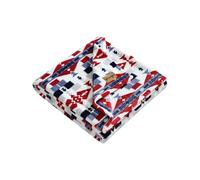 Wrangler - Couverture, literie Polaire en Peluche Douce, Inspiration Yellowstone, décoration Occidentale pour lit ou canapé (Bleu Olan, 127 x 177,8 cm)