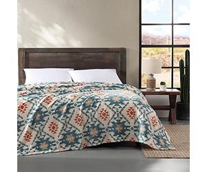Wrangler - Couverture pour lit Double/Grand lit, literie réversible en Polaire Ultra Douce, inspirée de Yellowstone (Gris Dakota, lit Double/Grand lit)