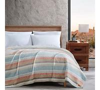 Wrangler - Couverture pour lit Simple, Couverture Polaire en Peluche Ultra Douce (Glen Canyon rayé Bleu, lit Simple)