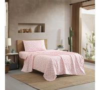 Wrangler - Draps de lit pour lit jumeau XL, draps Respirants et infroissables avec taie d'oreiller Assortie, légers pour Une Utilisation Toute l'année, Essentiels pour dortoir (tête de Mort, Rose)