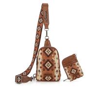 Wrangler Ensemble de sacs à bandoulière aztèques pour femmes, 2101 Marron, Taille unique