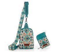 Wrangler Ensemble de sacs à bandoulière aztèques pour femmes, 2101 Turquoise, One Size, Western