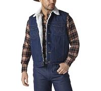 Wrangler Gilet en jean doublé Sherpa 74131pw pour homme, Denim/Sherpa, XXL
