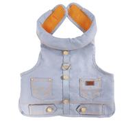 Wrangler Harnais en corde en jean pour chien - Gilet respirant avec doublure en maille - Veste d'hiver pour chien lavable en machine pour un nettoyage facile, superposé sur un pull pour chien (lavage