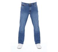 Wrangler Homme Jeans Regular Fit Texas Stretch Bleu Authentic Straight Pantalon Denim Coton - Blue Whirl (WSS1P311E) - 33W/32L