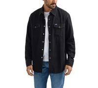 Wrangler Iconic Regular Fit Snap Shirt Chemise à Bouton Bas, Noir/Denim, M Homme