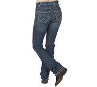 Wrangler - Jean d'équitation - Coloris : Blue Willow - Jean Bottillon mi-Taille - pour Femme - Bleu - 0W x 34L