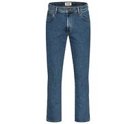 Wrangler Jean pour homme Coupe Regular Fit Texas Stretch Pantalon Authentic Straight Denim Coton Noir Bleu Gris w28 w29 w30 w31 w32 w33 w34 w36 w38 w40 w42 w44, Délavé, 36W / 34L