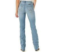 Wrangler Jean Western Taille mi-Haute Stretch Coupe Bottillon pour Femme, Délavé Clair, 11-32
