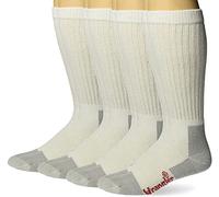 Wrangler Riggs Workwear Lot de 4 Paires de Chaussettes de Travail décontractée, Blanc/Gris, L Homme