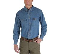 Wrangler Logger Twill Long Sleeve Workshirt Chemise, Bleu Marine Antique, L Homme