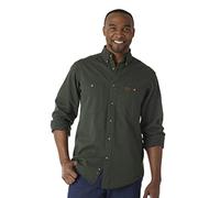 Wrangler Logger Chemise de Travail à Manches Longues en sergé, Vert forêt, M Homme