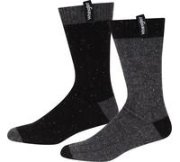 Wrangler Logo Tag Boot Socks 2-Pack Mens Blk/Grey Nepp Taille 5-8 pour hommes Male