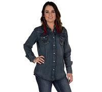 Wrangler Denim Western Shirt à Manches Longues Blouse, Femme
