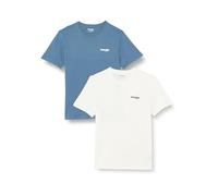 Wrangler Lot de 2 thés Sign Off T-Shirt, Captains Blue, L Homme