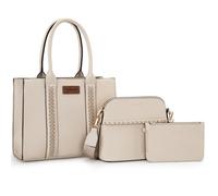 Wrangler Lot de 3 sacs à main pour femme avec sac fourre-tout et bandoulière, Disruptive Beige Lot de 3