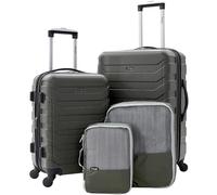 Wrangler Lot de 4 valises et Cubes d'emballage, Vert, 4 Piece Set, Elysium Ensemble Bagages et Cubes d'emballage