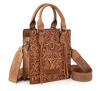 Wrangler Petit sac à bandoulière pour femme avec poignée sur le dessus et mini sac fourre-tout, Ange marron clair