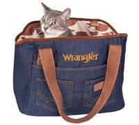 Wrangler Petit sac fourre-tout en corde denim pour animaux de compagnie - Sac à main élégant et durable pour chats et chiens - Sac de transport lavable en machine pour petits animaux de compagnie avec